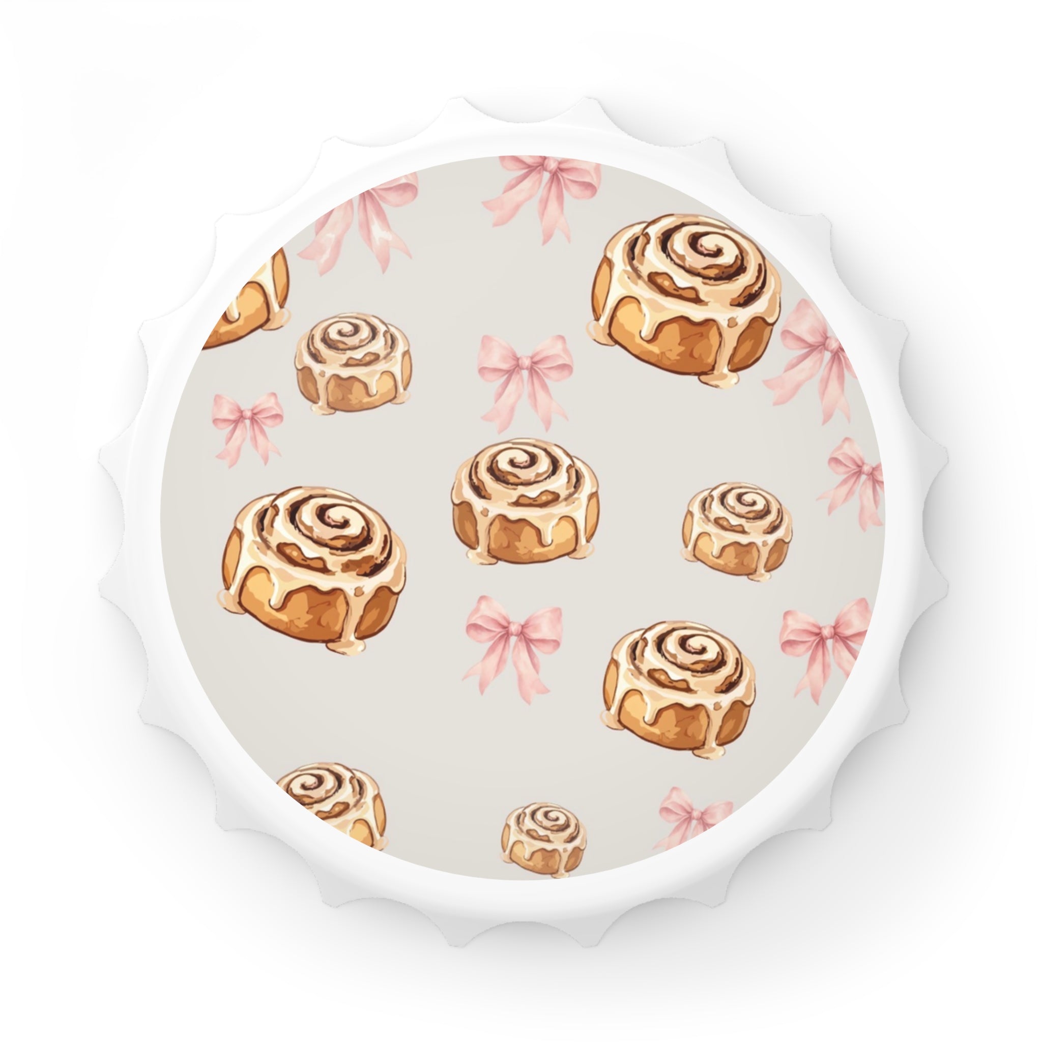 Cute Cinnamon Roll Bottle Opener Magnet | Kawaii Kitchen Fridge Magnet | Bakery Lover Gift | Cinnamon Bun Kitchen Accessory | Bottle Opener