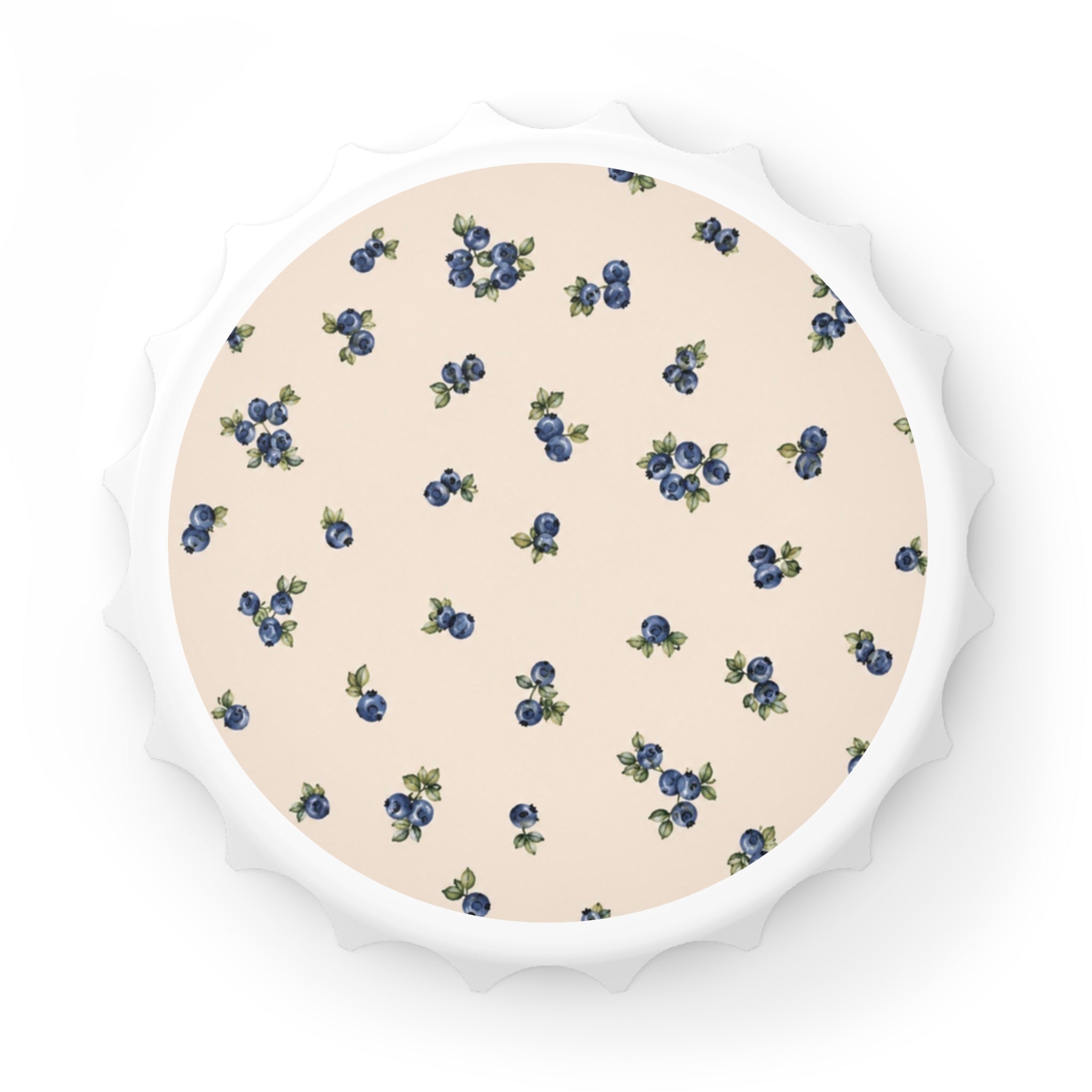 Blueberry Bottle Opener Magnet | Cute Berry Fridge Magnet | Beige Kitchen Accessory | Fruit Lover Gift | Bottle Opener | Cottagecore | Farmhouse