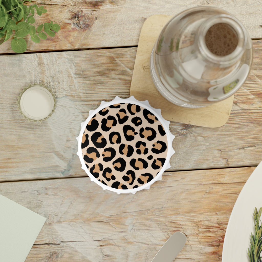 Leopard Print Bottle Opener Magnet | Animal Print Fridge Magnet | Stylish Kitchen Accessory | Leopard Lover Gift
| Bottle Opener
