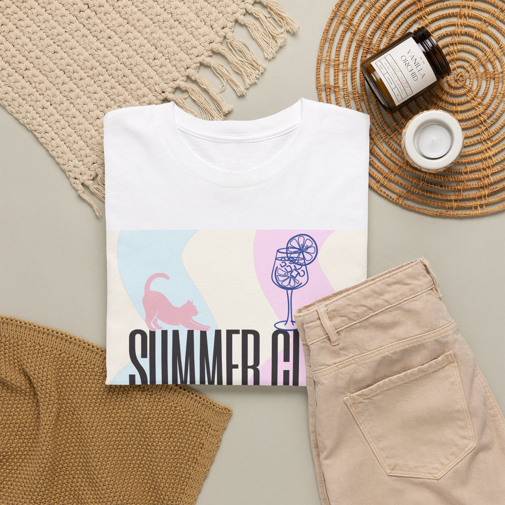 Summer Club Dolce Vita Sweatshirt – Vintage Pink Car & Lemon Graphic Crewneck, Aesthetic Cozy 
Unisex Heavy Cotton Tee