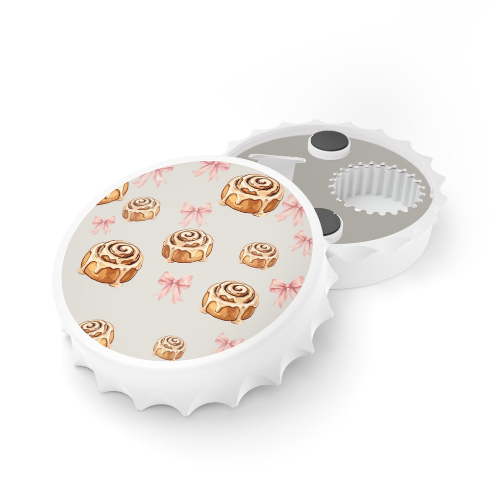 Cute Cinnamon Roll Bottle Opener Magnet | Kawaii Kitchen Fridge Magnet | Bakery Lover Gift | Cinnamon Bun Kitchen Accessory | Bottle Opener