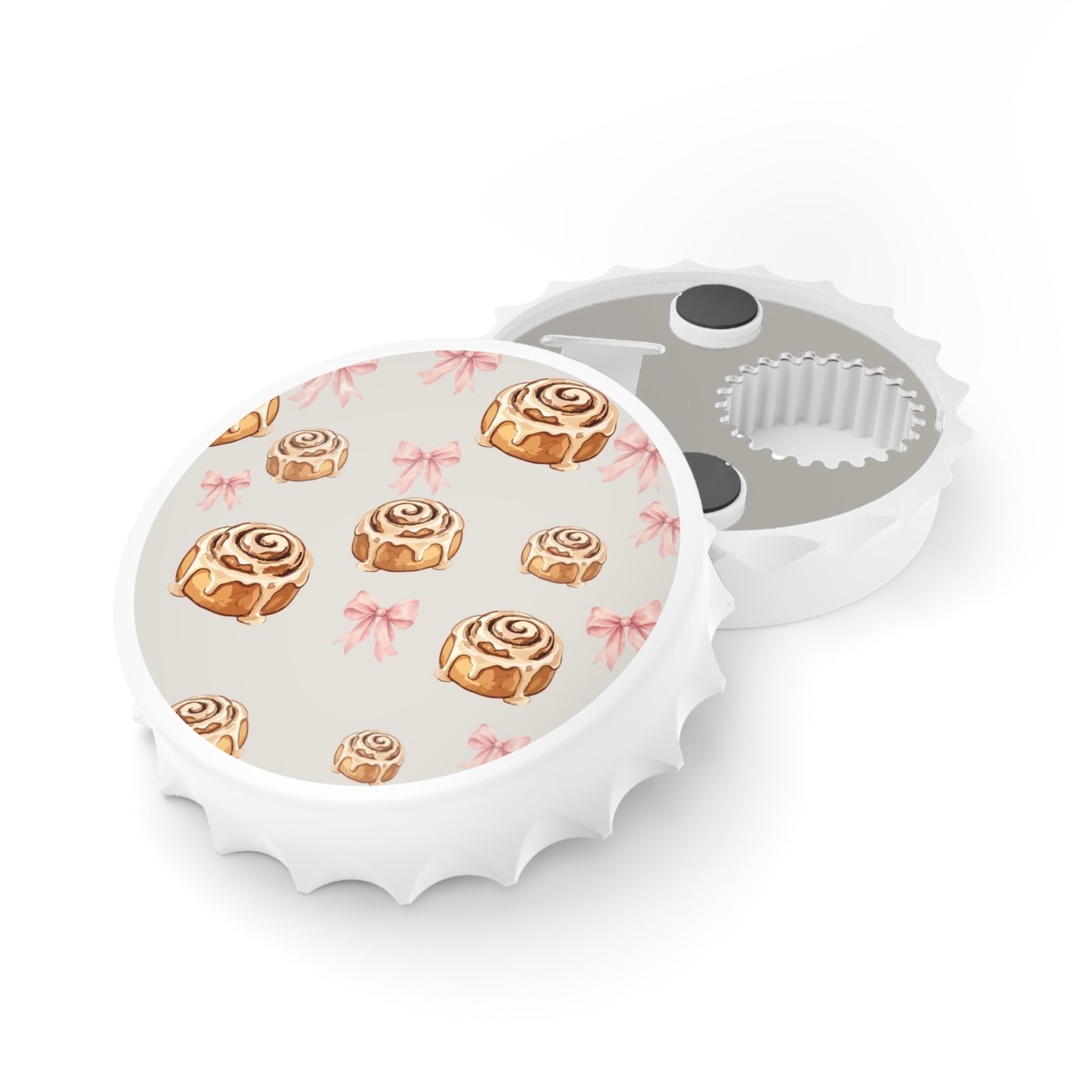 Cute Cinnamon Roll Bottle Opener Magnet | Kawaii Kitchen Fridge Magnet | Bakery Lover Gift | Cinnamon Bun Kitchen Accessory | Bottle Opener