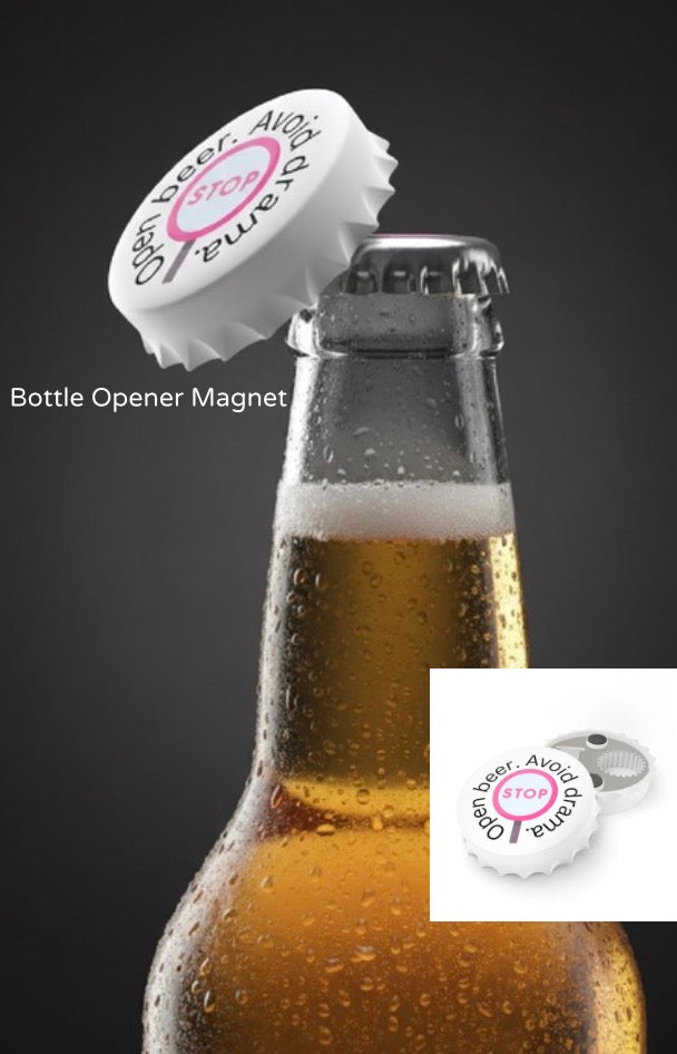 Bottle Opener Magnet – "Open Beer. Avoid Drama." | Fridge Beer Opener | Beer Lover Gift | Funny Bar Accessory | Funny Bottle Opener