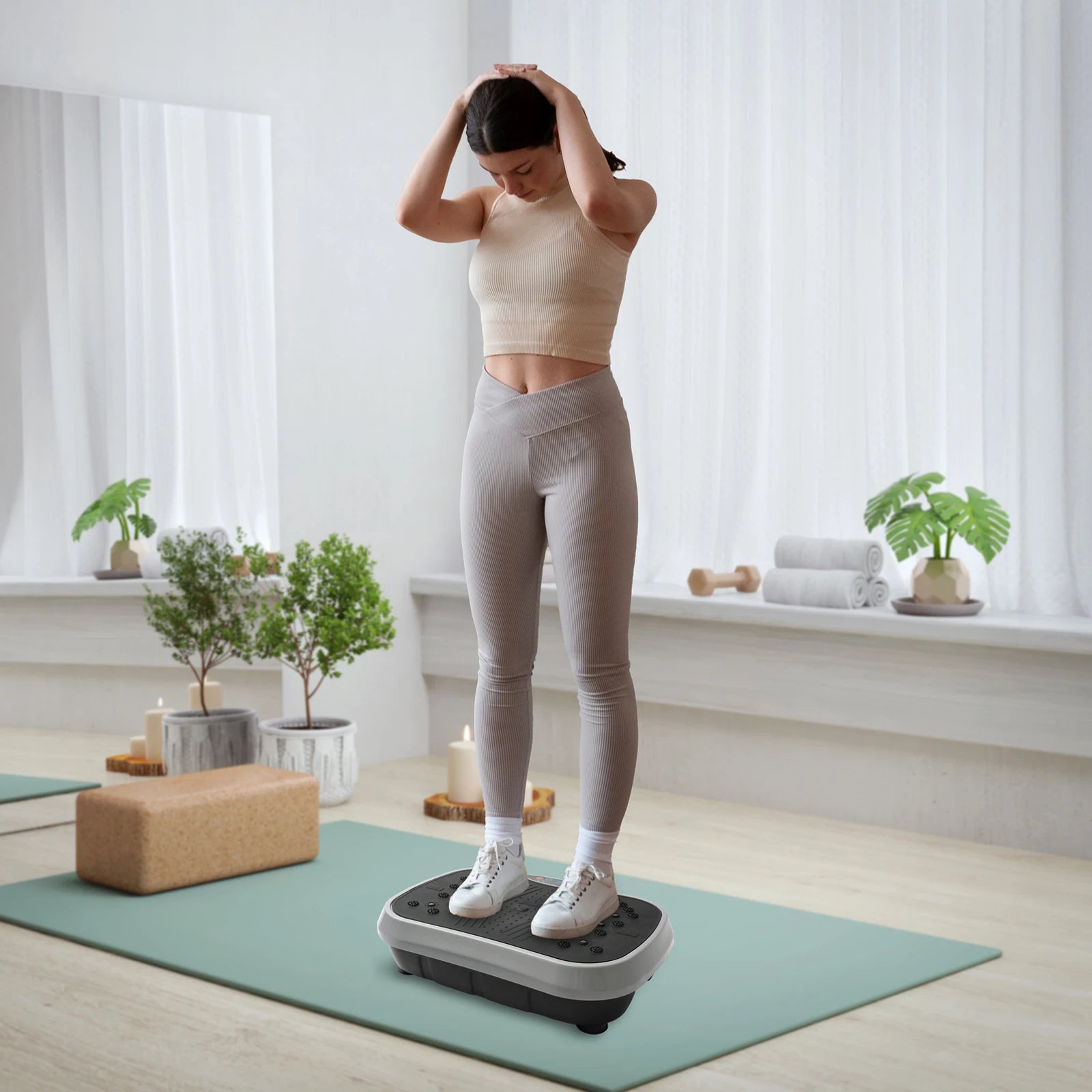 Vibration Plate Exercise Machine Fat-Burning Home Fitness Fat Slinger Shaping Whole Body Workout Portable Fitness Equipment