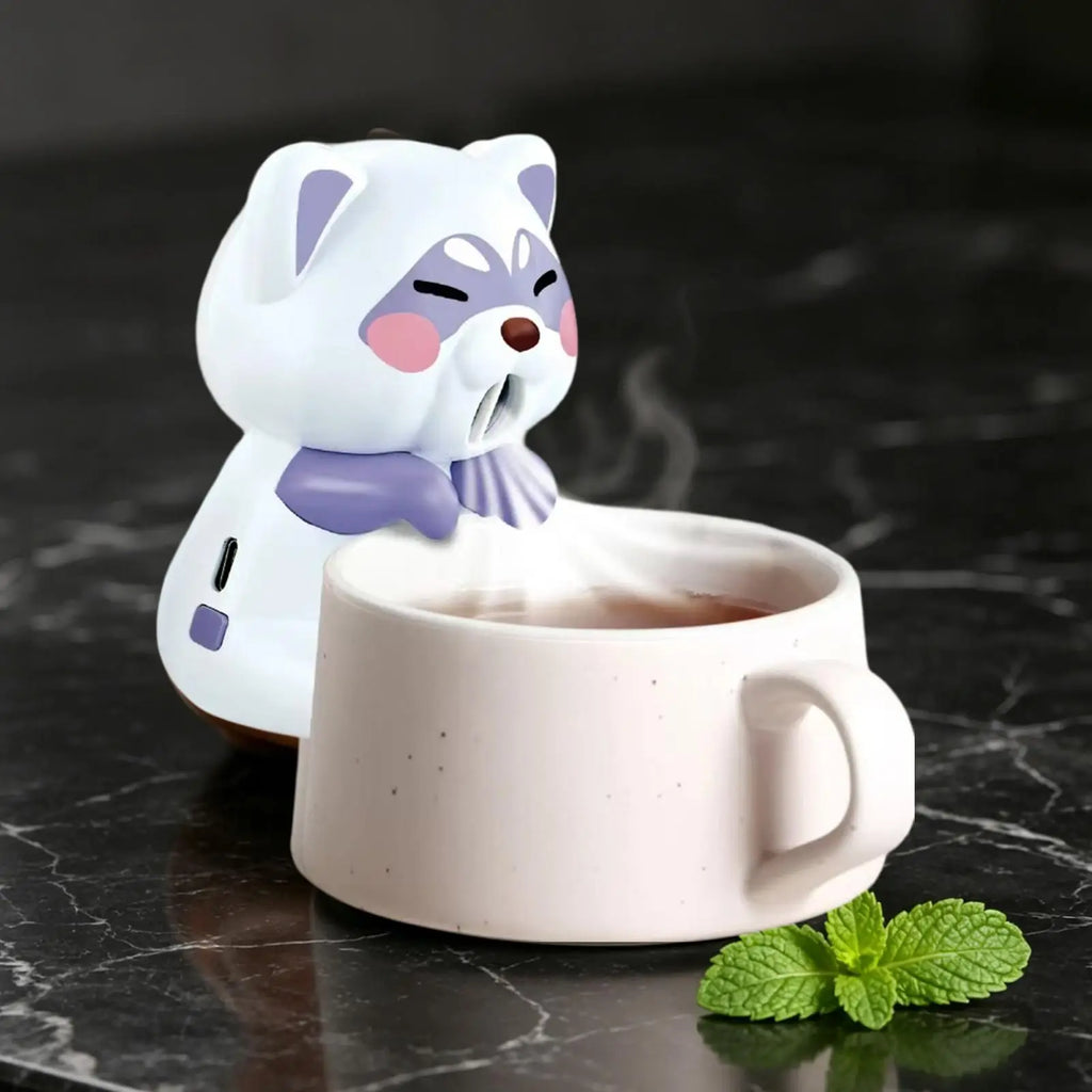 Mini Food Cooling Fan 3 Speeds Cute Animal Portable USB Rechargeable Clip-On Personal Fan for Soup Stew Coffee Tea Baked Goods