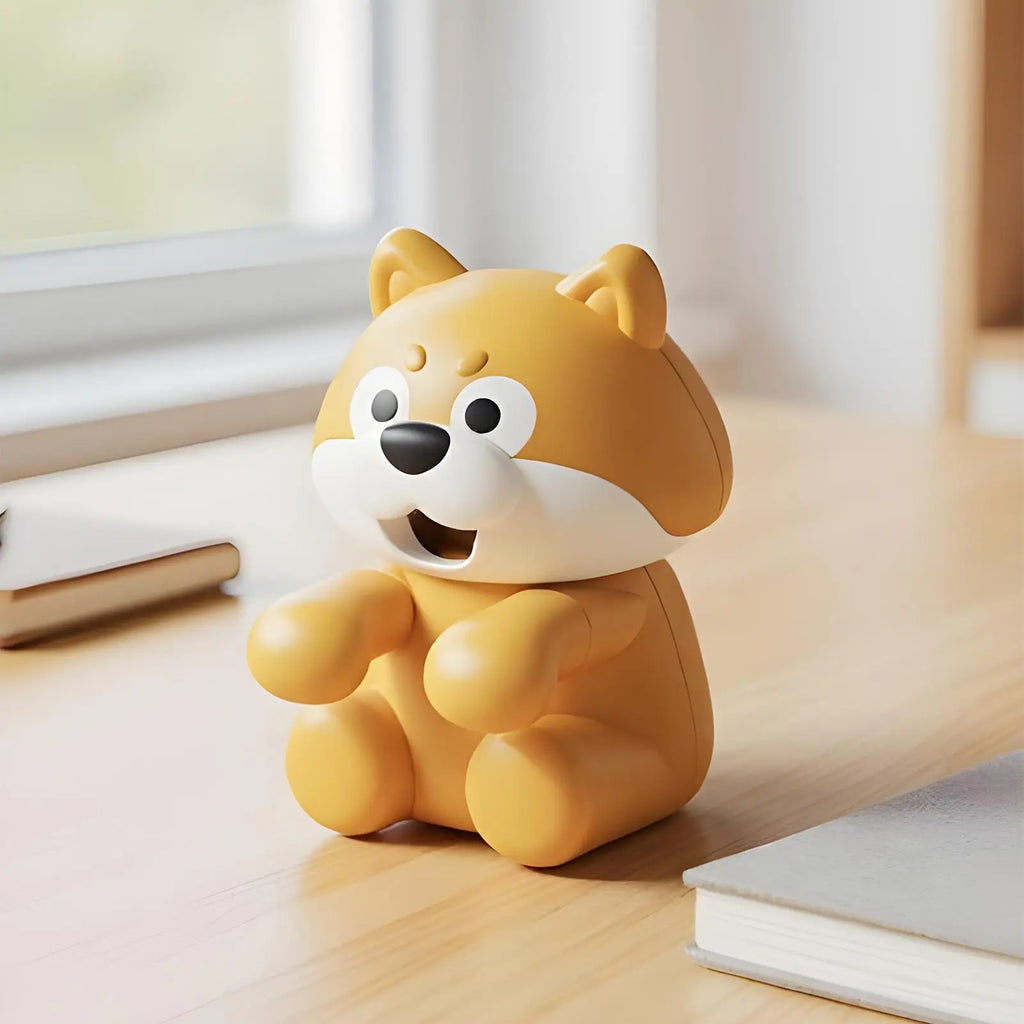 Mini Clip On Fan Cute Dog Shape Rechargeable Portable Fan for Desk Office Travel Hot Water Food Cooling Personal Air Circulator