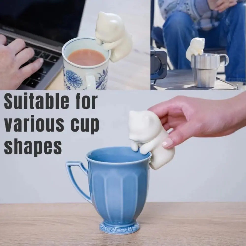 Mini Cat-Shaped Food Cooling Fan USB Rechargeable 2 Speeds Food Cooling Tools Cools in 3 Mins Waterproof Food Fan for Hot Drinks
