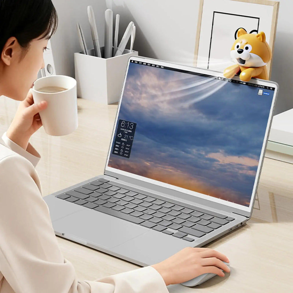 Mini Clip On Fan Cute Dog Shape Rechargeable Portable Fan for Desk Office Travel Hot Water Food Cooling Personal Air Circulator