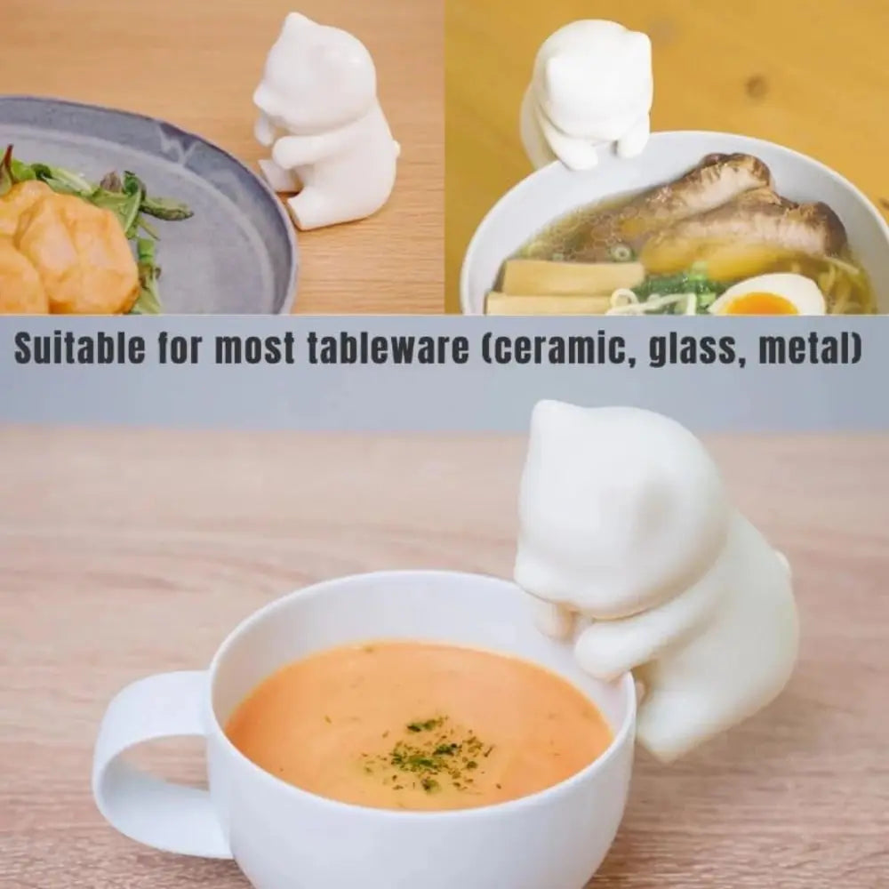 Mini Cat-Shaped Food Cooling Fan USB Rechargeable 2 Speeds Food Cooling Tools Cools in 3 Mins Waterproof Food Fan for Hot Drinks