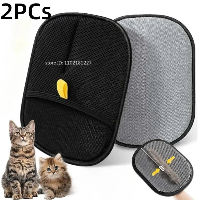 Pet Hair Cleaning Removal Gloves Pet Double-sided Grooming Glove Reusable Tool Sofa Carpets Cat Dog Hair Cleaning Tools 1~4pcs