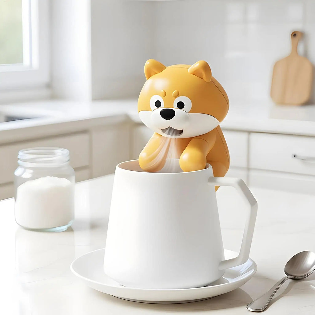 Mini Clip On Fan Cute Dog Shape Rechargeable Portable Fan for Desk Office Travel Hot Water Food Cooling Personal Air Circulator