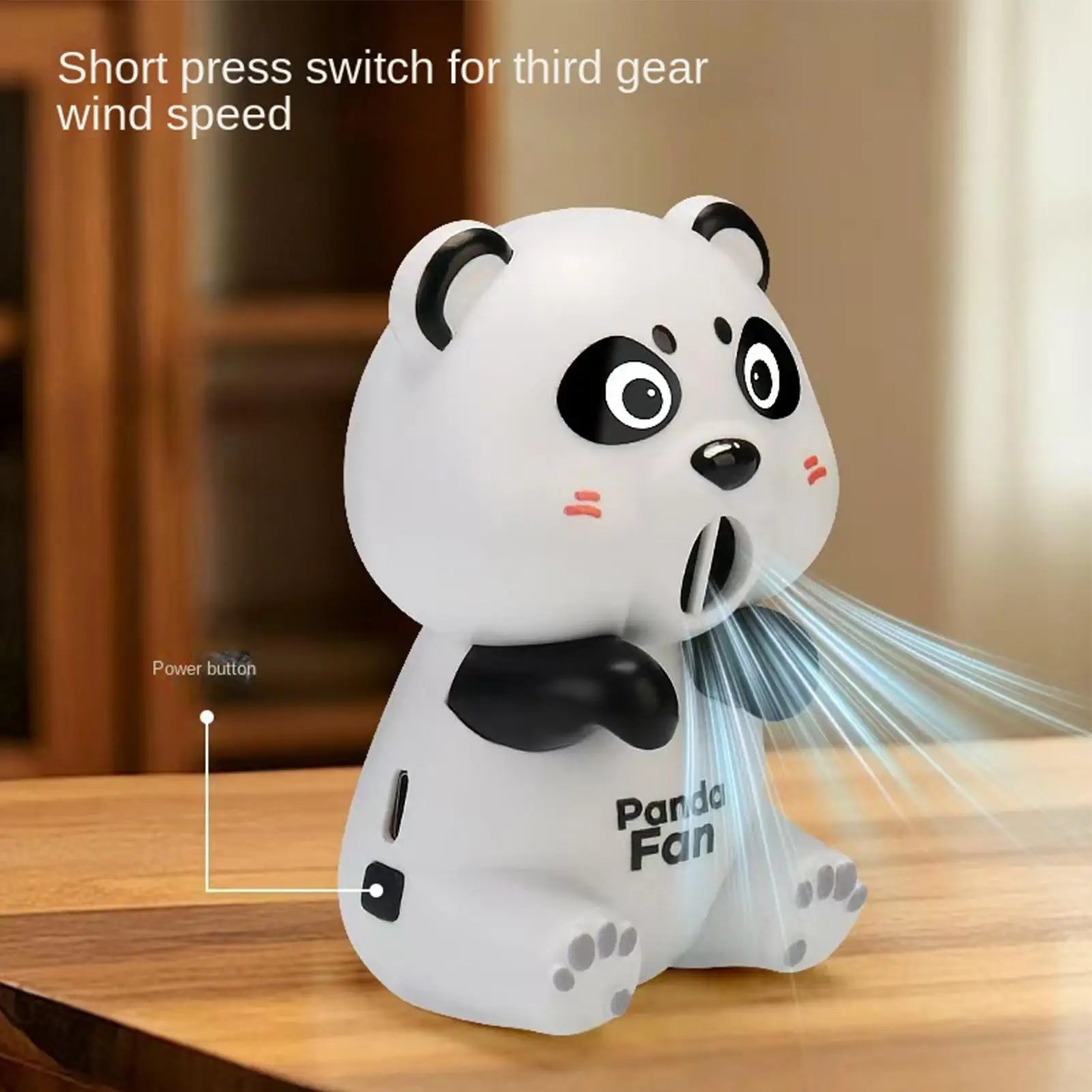 Mini Food Cooling Fan 3 Speeds Cute Animal Portable USB Rechargeable Clip-On Personal Fan for Soup Stew Coffee Tea Baked Goods