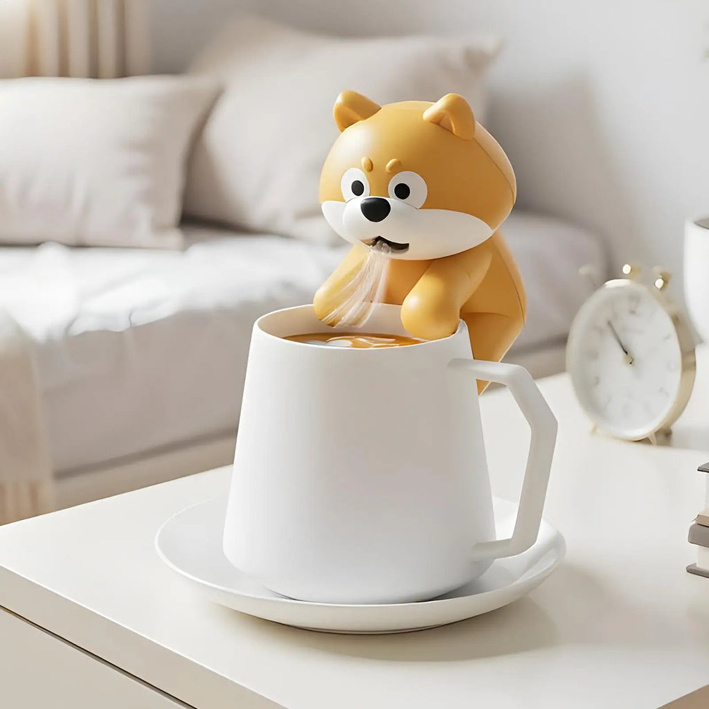 Mini Clip On Fan Cute Dog Shape Rechargeable Portable Fan for Desk Office Travel Hot Water Food Cooling Personal Air Circulator